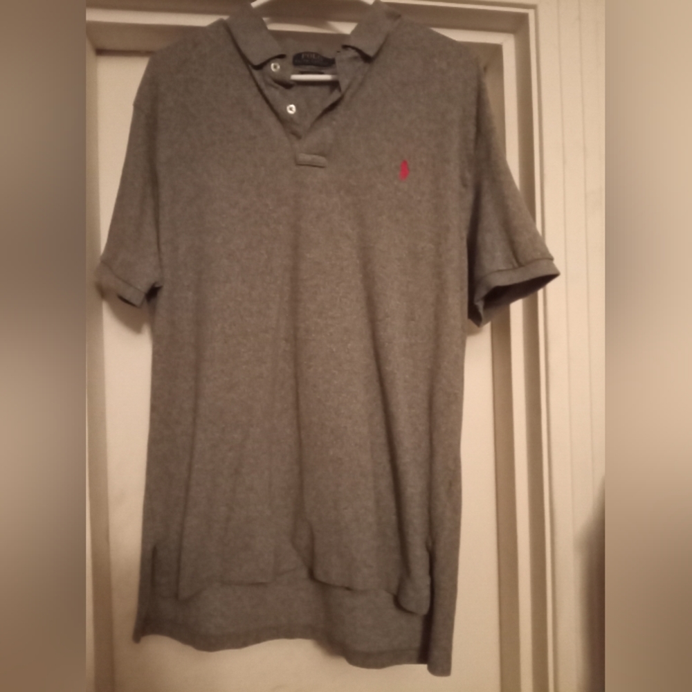 Large gray polo collared shirt